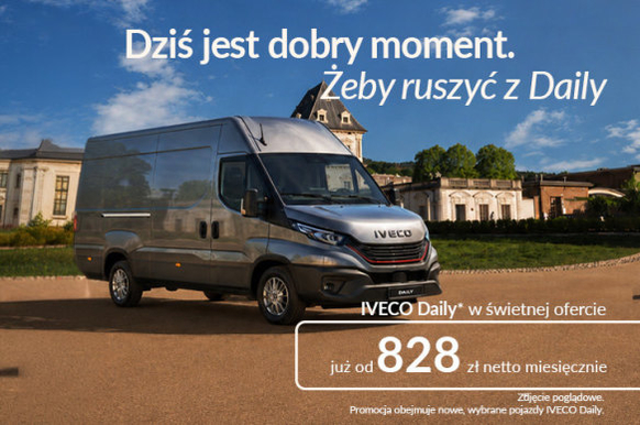 IVECO Daily furgon MY24 w miesięcznej racie już od 828 zł!